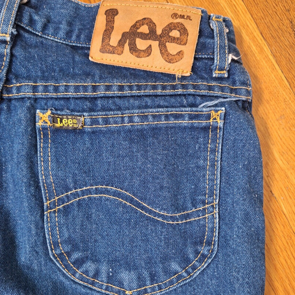 Vintage 80s Lee High Waist All Cotton Jeans Women 28x33 Tall Straight Leg Denim - Picture 6 of 9